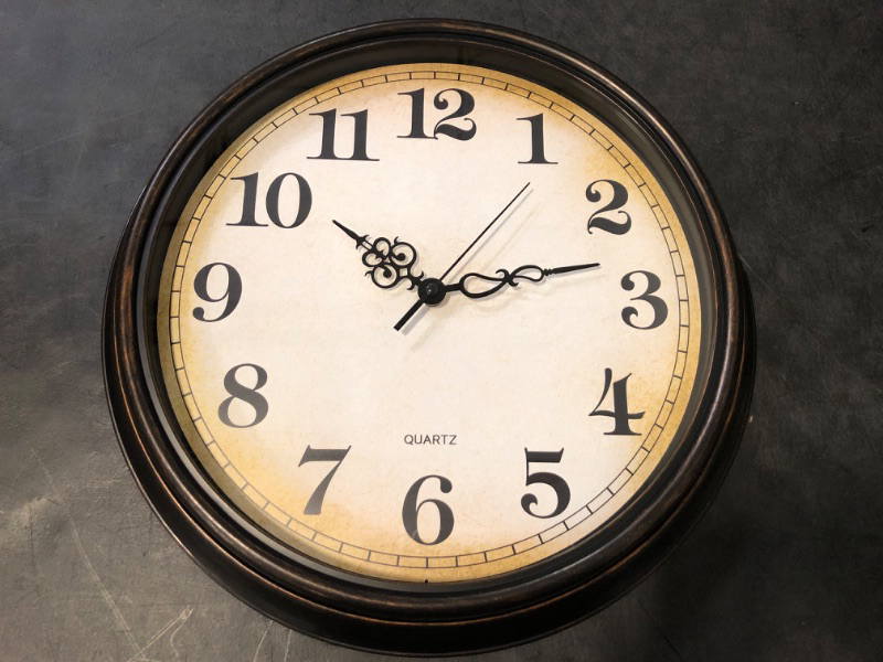 Photo 1 of Large Wall Clock 16 Inch Silent Non-Ticking Vintage Wall Clocks Battery Operated for Living Room Kitchen Bedroom (Bronze)