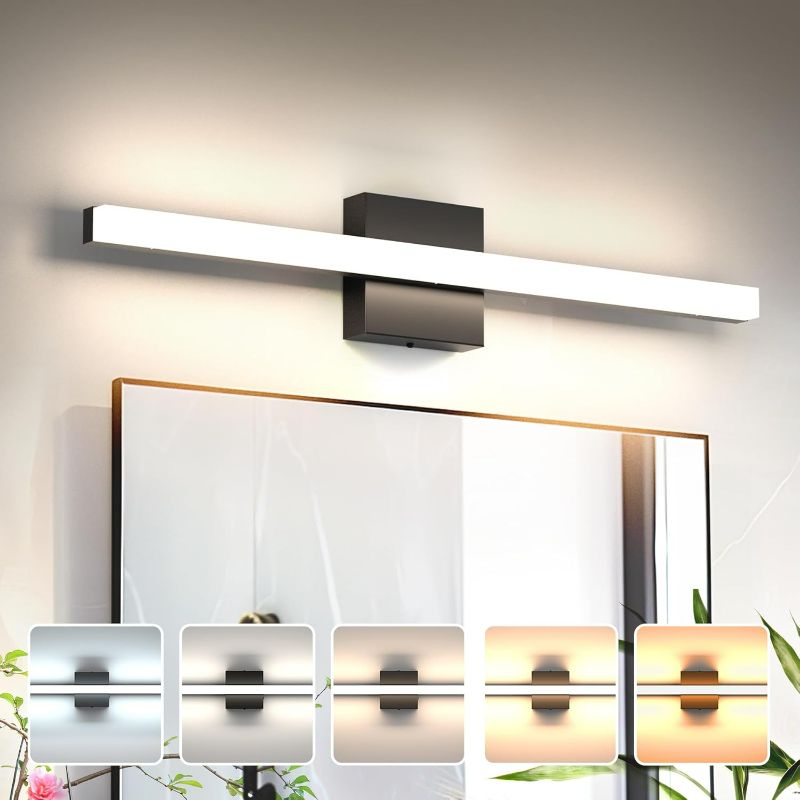 Photo 1 of Azhien LED Bathroom Vanity Light 23.6 inch,5CCT Dimmable Black LED Vanity Lights for Bathroom Wall Sconce,2000LM 20W Vanity Light Bar for Bathroom Lighting Fixtures Over Mirror