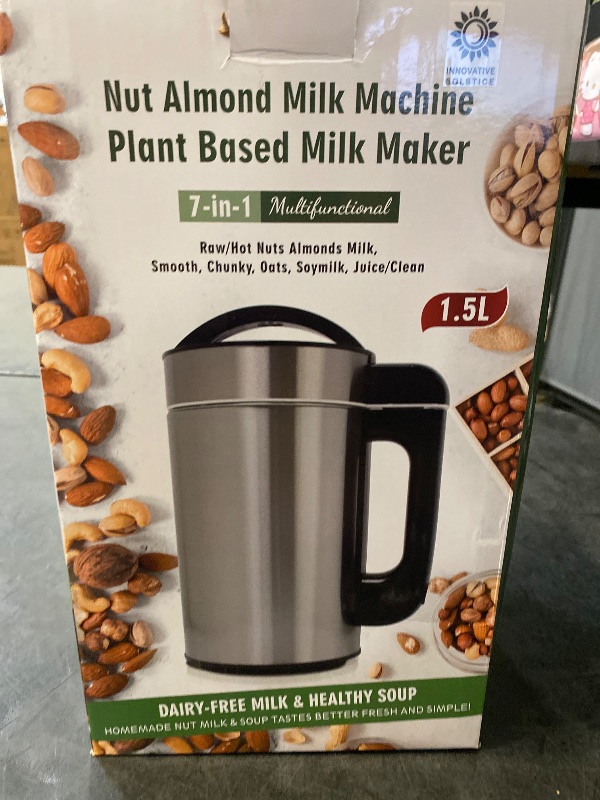 Photo 1 of Crayton Nut Milk Maker Machine with Built-in Strainer, 51oz/ 1.5L Stainless Steel Almond Milk Maker for Soy, Almond, Oat, Cashew Nut Milks & More, 7-in-1 Multi-Functional, 6-7 Cups Per Batch, 120V