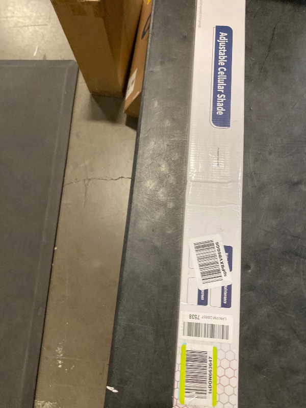 Photo 1 of Cellular Shades No Tools No Drill Custom Honeycomb Blinds Blackout for Window Easy Cutting Telescopic Track Cellular Blind Tin Grey, 29" W(19"-29") x 64" H