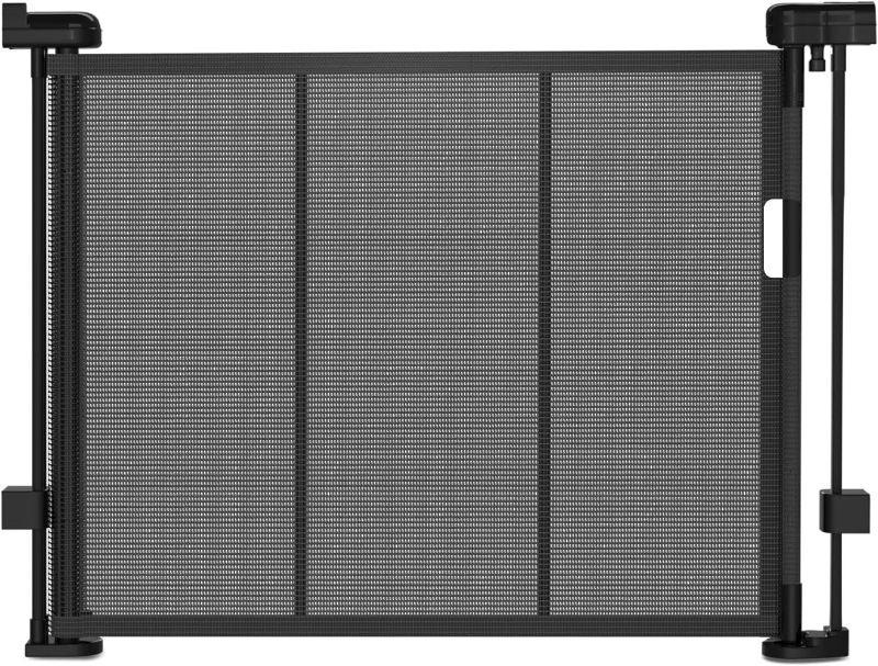 Photo 1 of Retractable Baby Gates, Extra Wide Gate for Stairs, Extra Long Child Gates for Large Openings, Mesh Baby Gate, Dog Gate for Doorways, Expandable Gates (Black, 33" Tall x 55" Wide)