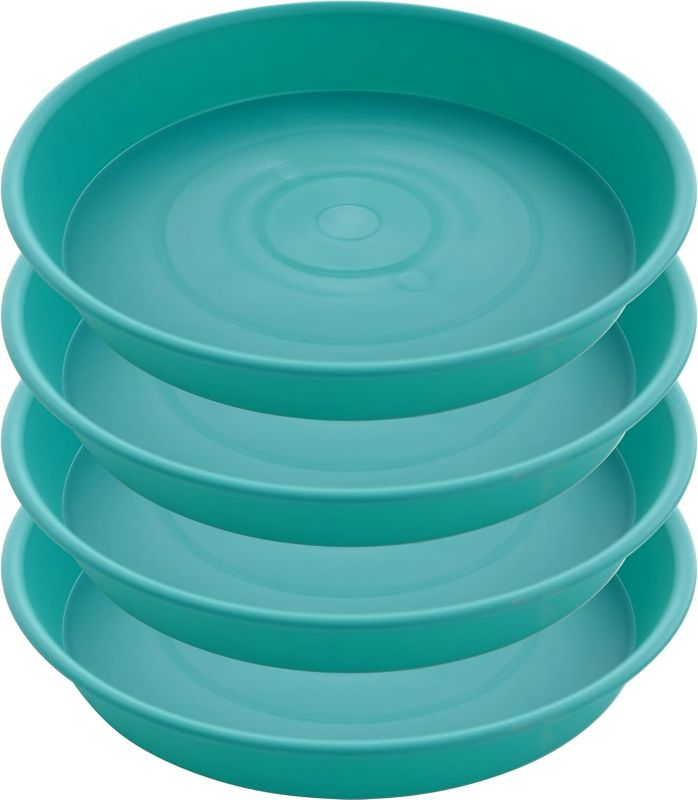 Photo 1 of 3Pack of 14 inch Plant Saucers Bird Bath Bow Round, Plastic Plant Saucer Tray for Pots, White Planters for Indoor Plants, Plant Trays for Planter 12-15" (14", Teal)
