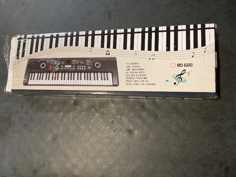 Photo 1 of 61 key keyboard Piano,Portable Electronic Digital Piano,Built In Dual Speakers,External Microphone,Power Plug,Rich Teaching Content,Multi-Functional Electronic Piano Suitable For Beginners