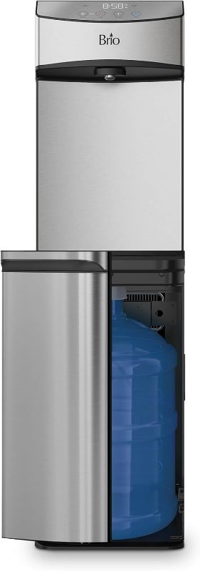 Photo 1 of Brio 740 Bottom Load Water Dispenser, Room & Adjustable Hot & Cold, for 5 Gallon Bottles, LED Touch Buttons, 13.5” Dispense Height, Stainless Steel, CLBL740SC