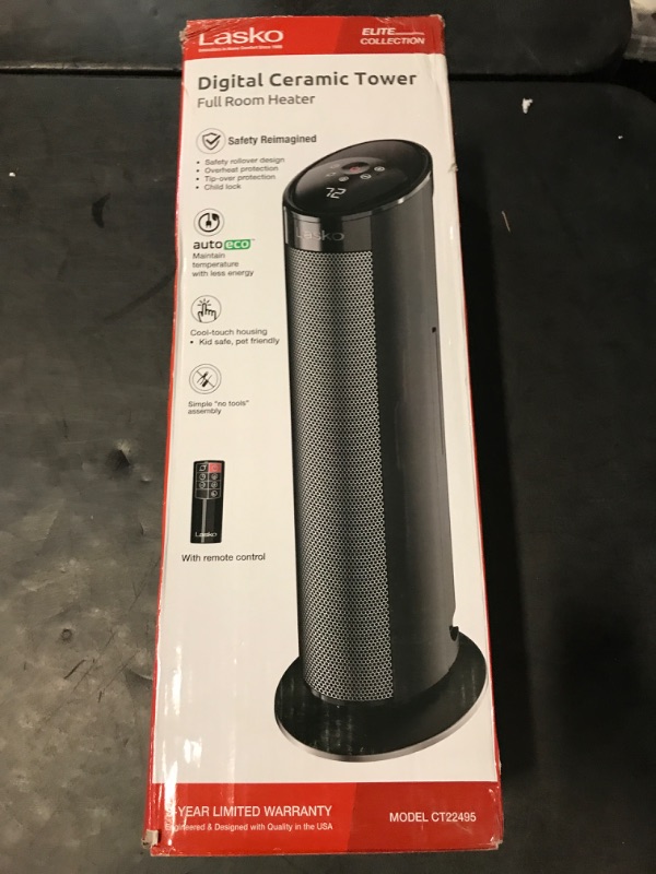 Photo 1 of Lasko 22" Ceramic Tower Heater with Remote Control
