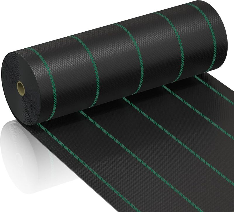 Photo 1 of 6ft x 300ft Weed Barrier Landscape Fabric Heavy Duty Premium 3.5oz PP Ground Cover Weed Barrier Weed Blocker Fabric Commercial Grade Underlayment Geotextile Fabric for Construction Projects