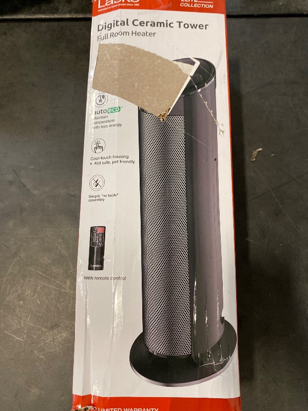 Photo 1 of Lasko 22" Ceramic Tower Heater with Remote Control