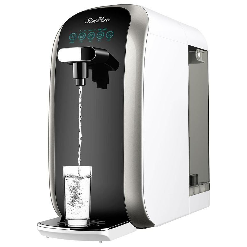 Photo 1 of SimPure Y7P-BW UV Countertop Reverse Osmosis Water Filter, NSF/ANSI 58 Certified, 5 Stage RO Water Filtration System, Water Purifier for Home, 4: 1 Pure to Drain, BPA Free (No Installation Required)