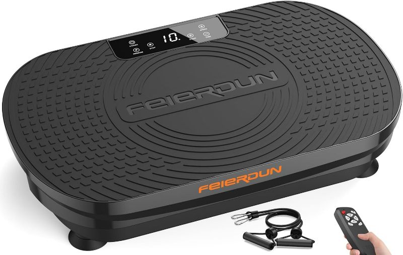 Photo 1 of FEIERDUN Vibration Plate Exercise Machine, Vibration Plate for Weight Loss, Whole Body Vibration Plate Machine w/Loop Bands, Remote Control