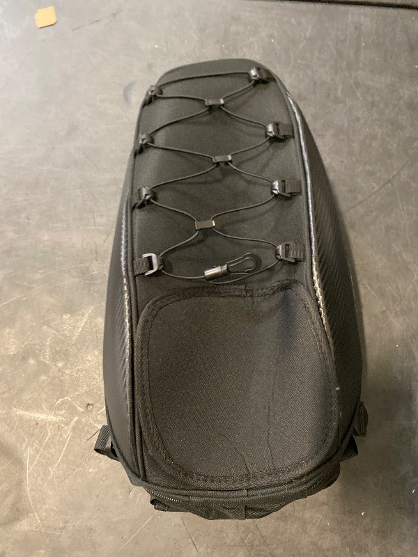 Photo 1 of Justech Motorcycle Backpack, Waterproof Helmet Bag, 38L Large Capacity Luggage Tail Bag, 900D Fabric Rack Rucksack for Motorbike Cycling