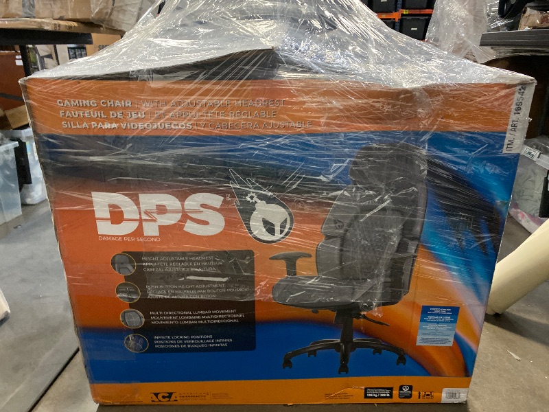 Photo 1 of DPS Centurion Gaming Chair with Adjustable Headrest - Gray