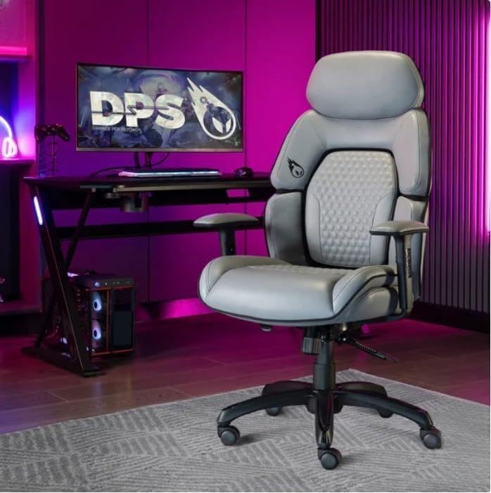 Photo 1 of DPS Centurion Gaming Chair with Adjustable Headrest - Gray