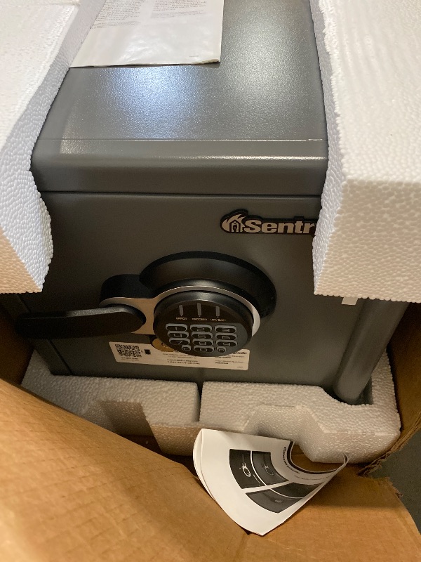 Photo 1 of SentrySafe Waterproof and Fireproof Alloy Steel Digital Safe Box for Home with Code Button Keypad, 1.23 Cubic Feet, 17.8 x 16.3 x 19.3 Inches (exterior), SFW123GDC