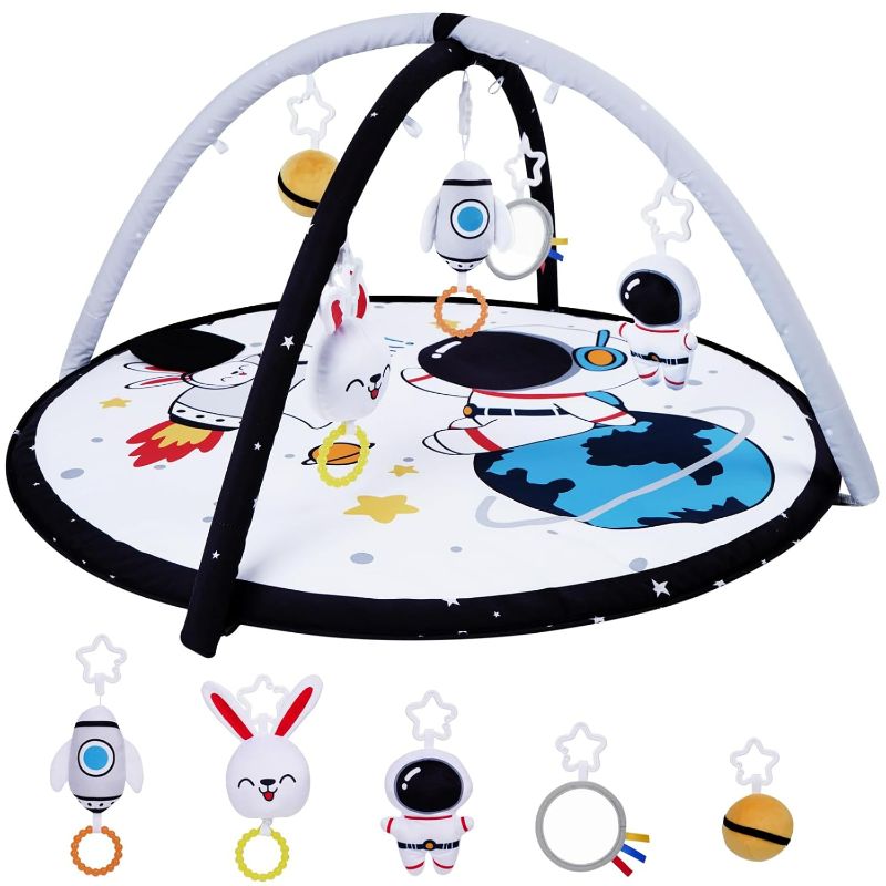 Photo 1 of Lovvie & Joy Baby Play Activity Gym Tummy Time Mat for Newborn Infant,Baby Gyms & Playmats for Babies 0-6 9 12 Months with 5 Toys for Early Sensory Exploration and Motor Skill Development Space