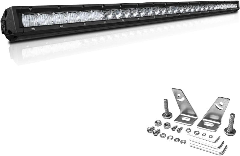 Photo 1 of 36 Inch LED Light Bar, 400W Flood & SpotBeam Combo Straight Single Row 40000LM Off Road Driving Fog Lamp Marine Boating Light bar for Pickup SUV ATV UTV Truck