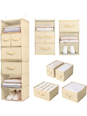 Photo 1 of SMIRLY 6 Shelf Hanging Closet Organizer – Hanging Organizer with Storage Shelves, Foldable Closet Hanging Shelf with 2 Sturdy Hooks for Wardrobe, Nursery, Storage
