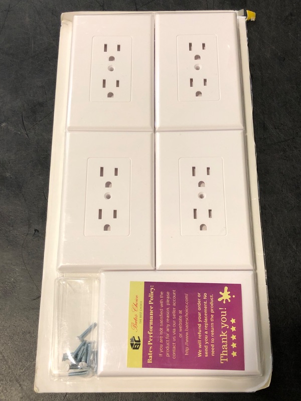 Photo 1 of Bates Duplex Wall Outlet Covers - 10 Pack, White Wall Plates
