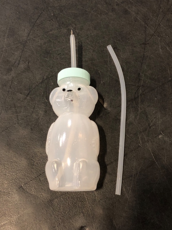 Photo 1 of Honey Bear Straw Cups for Babies 1 pack, 8oz straw bear cup with improved safety lid design, honeybear baby cup straw, Leak-Proof & Food-Grade & BPA Free (AQUA)