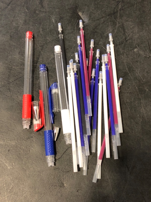 Photo 1 of 4 Colors Heat Erase Pens with 20 Pieces Heat Erasable Fabric Marking Free Refills for Sewing,Quilting and Dressmaking