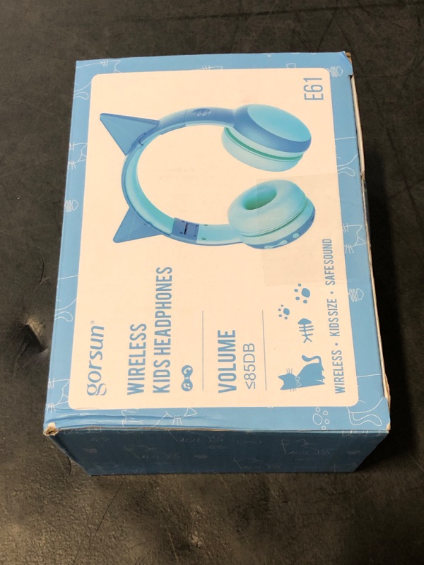 Photo 1 of gorsun Kids Bluetooth Headphones, Portable Wireless Headset for Kids, Bluetooth 5.3, Over-Ear Toddler Headphones with Microphone, 85dB Volume Limited, 40 Hours Playtime (Blue)