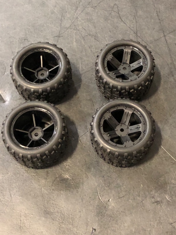 Photo 1 of AllinRC Preglued 1/18 RC Truck Tires & Wheels for Traxxas Latrax Teton 12mm Hex 1/18 1/16 Scale 4WD Compatible with Hyper Go H16BM H14BM?4PCS