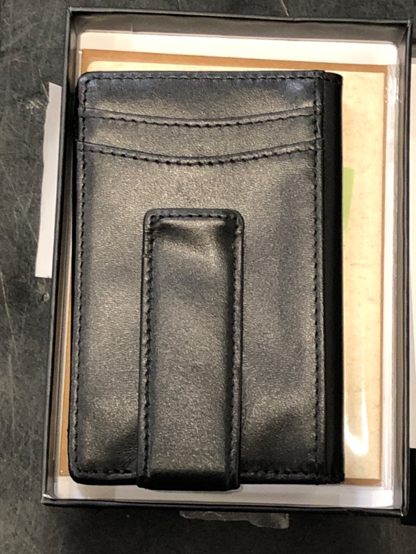 Photo 1 of ALLIVE Airtag wallet for men- Genuine Leather Mens Wallet with Money Clip RFID Blocking Slim Billfold with Built-in AirTag Holder,9 Card Slots, Minimalist men wallet with Gift Box Classic Black