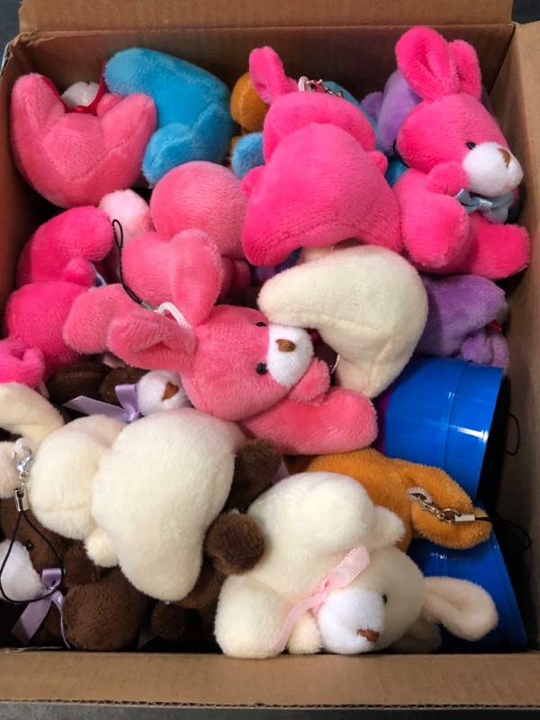 Photo 1 of 24 Pack Prefilled Easter Eggs with Plush Bunny Toys, Plush Animal Keychain for Easter Hunt, Basket Stuffers Filler, Easter Party Favors, Classroom Prize, Surprise Egg
