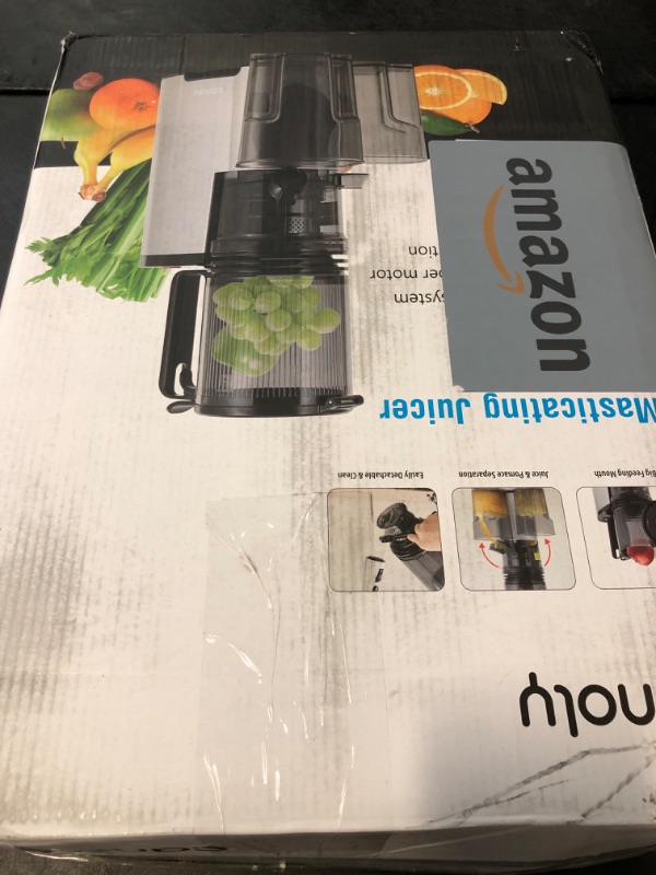Photo 1 of Cold Press Juicer, 5.8" Wide Feed Chute Juice Extractor Machine with 400W, High Juice Yield, Slow Masticating Juicer for Whole Vegetables & Fruits, Premium Silver