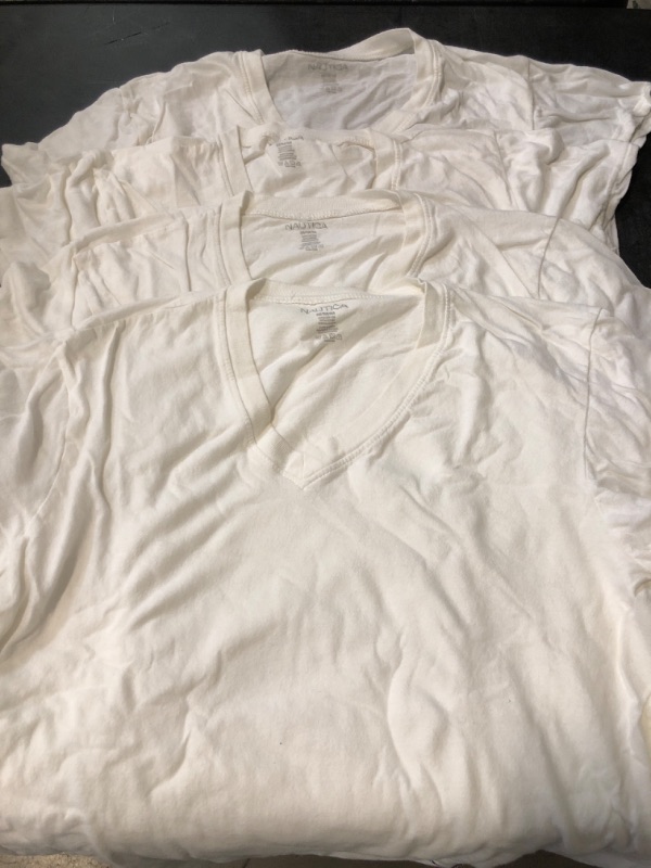Photo 1 of Nautica Men's 4 Pack Cotton V-Neck T-Shirts, White, Medium