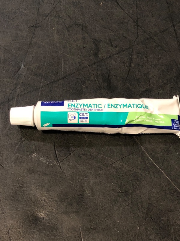 Photo 1 of Virbac C.E.T. Enzymatic Toothpaste Eliminates Bad Breath by Removing Plaque and Tartar Buildup Best Pet Dental Care Toothpaste Vanilla Mint Flavor 2.5 Oz Tube