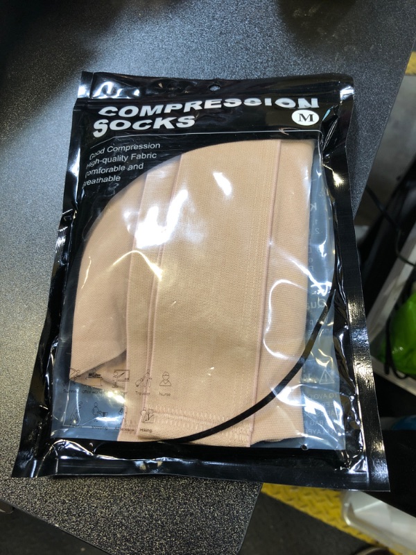 Photo 1 of Totexil Compression Stockings for Women & Men, 15-20mmHg Thigh High Compression Socks,Closed Toe Medical Compression Socks with Silicone Dot Band-Best Support for Running Nursing Sports Varicose Veins