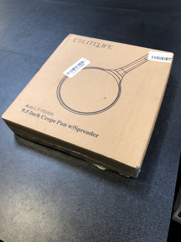 Photo 1 of ESLITE LIFE 9.5 Inch Crepe Pan with Spreader, Nonstick Ceramic Flat Skillet Dosa Tawa Comales Para Tortillas Pancake Pan, PTFE & PFOA Free, Black