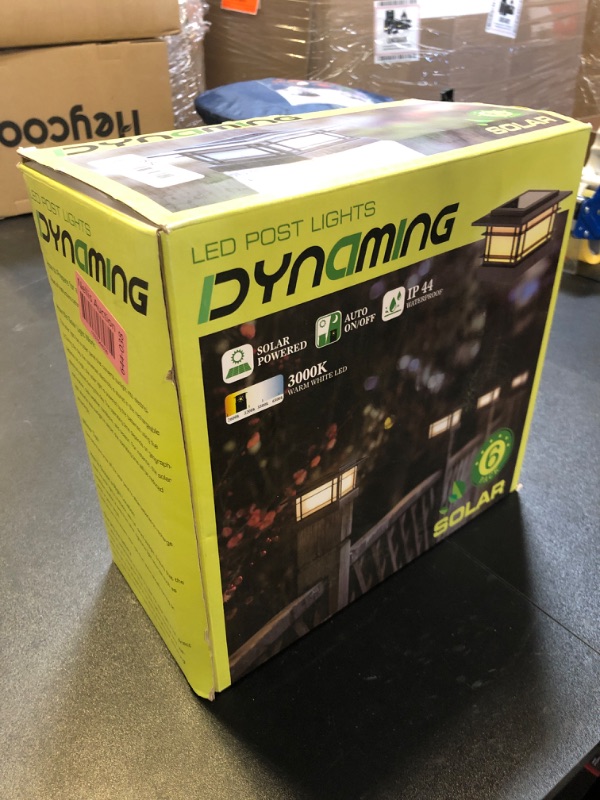 Photo 1 of Dynaming 6 Pack Solar Post Lights Outdoor, Solar Powered Fence Post Cap Lights, High Brightness Warm White SMD LED Lighting Decor for Garden Deck Patio, Fit 4x4, 5x5 or 6x6 Vinyl/Wooden Posts