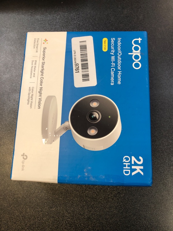 Photo 1 of Tapo TP-Link 2K QHD Security Camera, Indoor/Outdoor, ???? ????? ??????'? ??????, Color Night Vision, Free Person/Pet/Vehicle Detection, Invisible IR Mode, SD Storage, C120