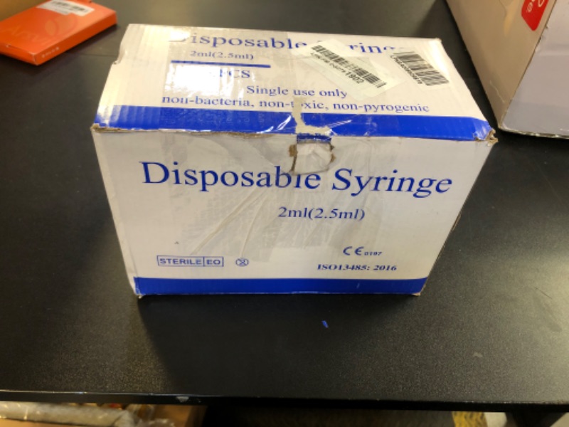 Photo 1 of Gesanghua 100 Pack 2.5ml with 25 Gauge 1 Inch Luer Lock syring, Individually Wrapped
