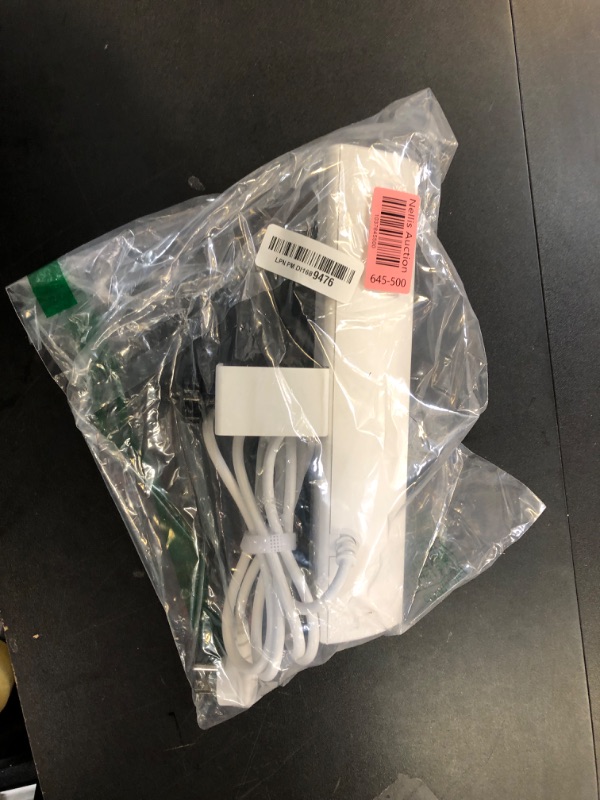 Photo 1 of 40W Under Desk Power Strip Mountable,20W USB-C Fast Charging Flat Plug Power Strip Surge Protector 1200J,9 in 1 Desk Outlet,5 Outlets,2 USB-C,2 USB-A,10FT Extension Cord White