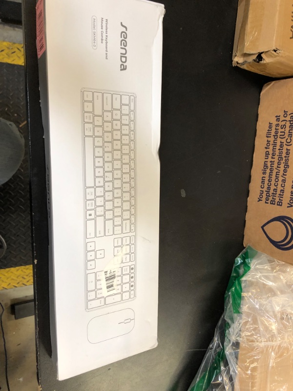 Photo 1 of Wireless Bluetooth Keyboard and Mouse Combo (USB + Dual BT), seenda Multi-Device Rechargeable Slim Keyboard and Mouse, Compatible for Win 7/8/10, MacBook Pro/Air, iPad, Tablet - Black Gray