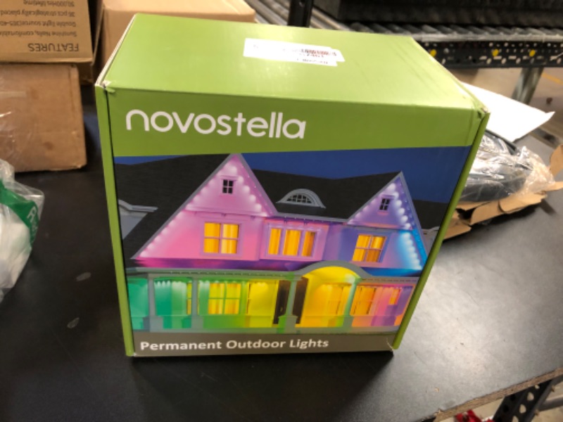 Photo 2 of NOVOSTELLA Permanent Outdoor Lights, Smart RGB IC Lights Outdoor Waterproof IP65 with 40 LEDs 60ft RainbowColor Eaves Lights for Decor, Christmas, WiFi Control Work with Alexa, Google Assistant.