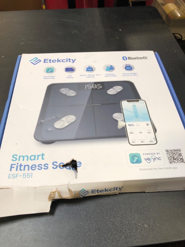 Photo 2 of Etekcity Smart Scale for Body Weight FSA HSA Store Eligible, Bathroom Digital Weighing Scale with BMI, Body Fat, Muscle Mass, Accurate Bluetooth Home User Health Equipment Sync Apps