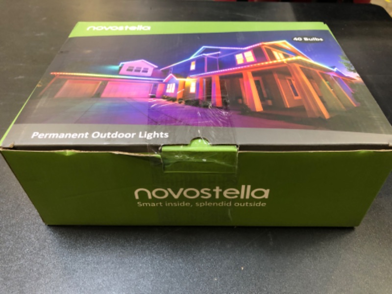 Photo 2 of NOVOSTELLA Permanent Outdoor Lights, Smart RainbowColor RGB IC Light, 50ft with 40 LED Eaves Lights IP65 Waterproof for Holidays, Christmas, Daily Lighting, WiFi APP Voice Control