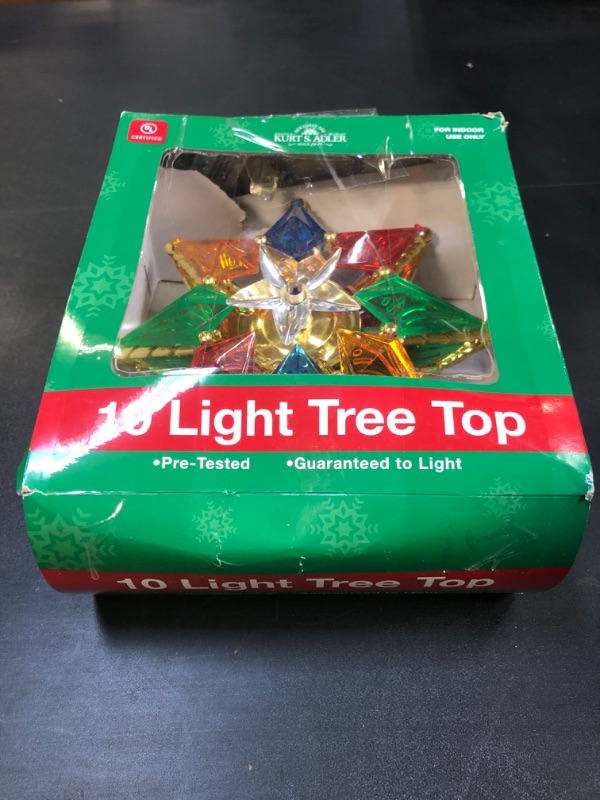 Photo 2 of Kurt Adler 10-Light 8-Point Star Christmas Treetop, 8-Inch, Multi-Colored