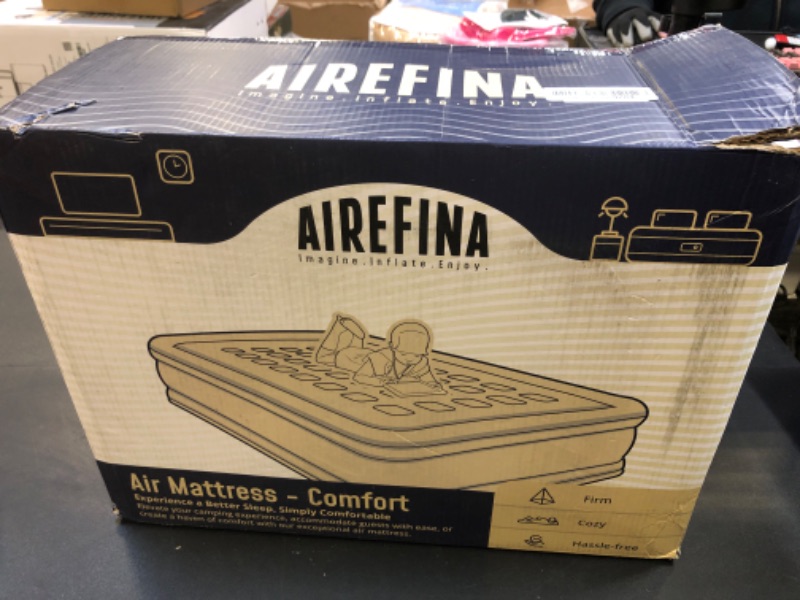 Photo 2 of Airefina Air Mattress Queen with Built in Pump, Comfort Blow Up Mattress Queen Size Inflatable Mattress with Portable Carrying Bag for Guest Bed Home, 3 Mins Inflation/Deflation Colchones Inflables