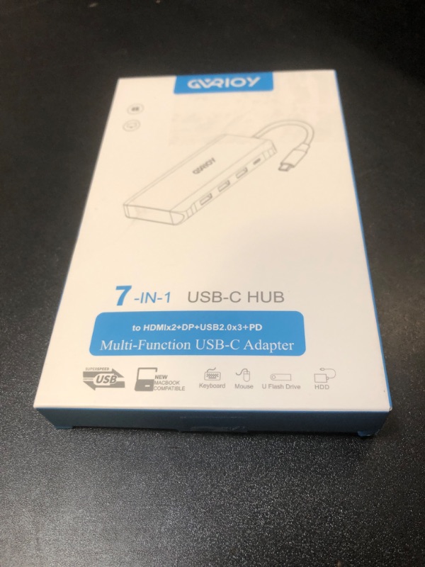 Photo 1 of USB C to Dual HDMI Adapter, Multi Display Docking Station Dual Monitor with 2 HDMI, Displayport, 100W PD, 3 USB Ports, USB C Hub Multiport Dongle Compatible with MacBook/Dell/HP/Lenovo Laptops