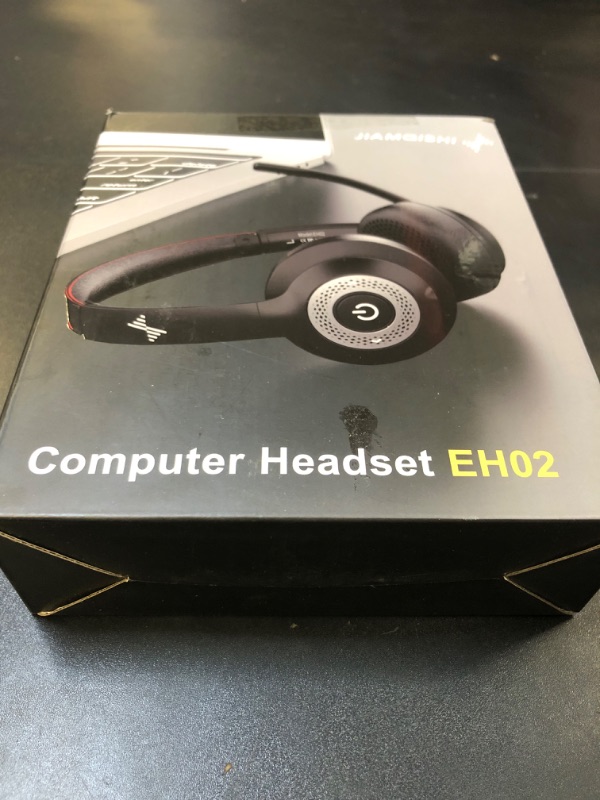 Photo 1 of JIAMQISHI Wireless Headset with AI Noise Cancelling Microphone Bluetooth Headset - Bluetooth V5.2 Headphones with USB Dongle & Mic Mute for Computer/Laptop/PC/iPhone/Android/Cell Phones/Zoom
