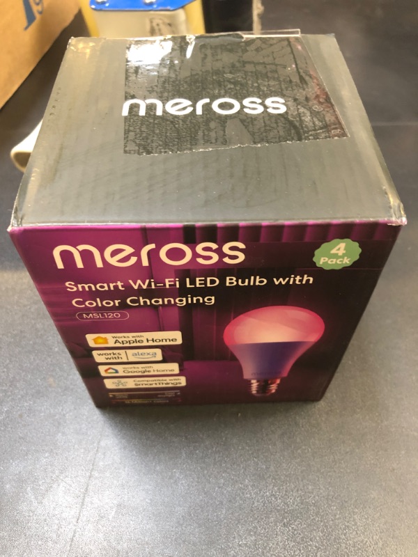 Photo 2 of meross Smart RGBWW WiFi LED Bulbs, Apple HomeKit Compatible, 60W Equivalent, 900 Lumens, Multicolor, 4 Pack