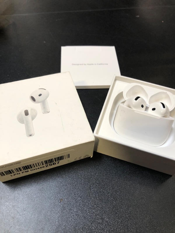 Photo 2 of Apple AirPods 4 Wireless Earbuds, Bluetooth Headphones, with Active Noise Cancellation, Adaptive Audio, Transparency Mode, Personalized Spatial Audio, USB-C Charging Case, Wireless Charging, H2 Chip