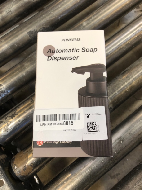 Photo 1 of Phneems Automatic Soap Dispenser Touchless Foaming Vertical Hand Soap Dispenser Foam Rechargeable Soap Dispenser Smart Electric Auto Dish Plastic Soap Dispenser for Bathroom Kitchen Commercia White