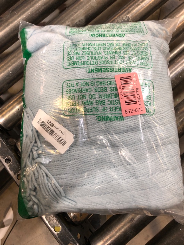 Photo 1 of Homiest Decorative Knitted Throw Blanket with Fringe Soft & Cozy Tassel Blanket for Couch Sofa Bed (Light Blue,50x60)