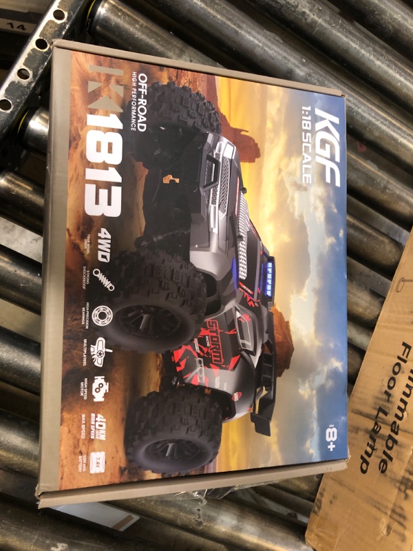 Photo 2 of KGF 1:18 Scale All Terrain RC Cars, 40km/h High Speed Remote Control Car, 2.4Ghz RC Car Toys Gifts for Kids and Adults, 4WD Electric Vehicle with 2 Rechargeable Batteries, Off Road Monster Truck