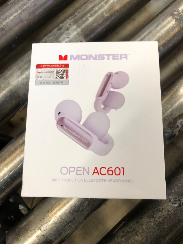 Photo 2 of Monster Wireless Earbuds Open AC601, Comfort Clip-On Bluetooth Earbuds, Bluetooth 5.4 Open Earbuds with Environmental Noise Cancellation, IPX5 Waterproof & Touch Control Wireless Headphones (Purple)